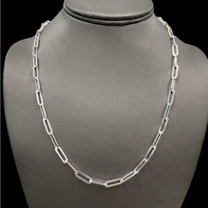 Sterling silver paperclip necklace